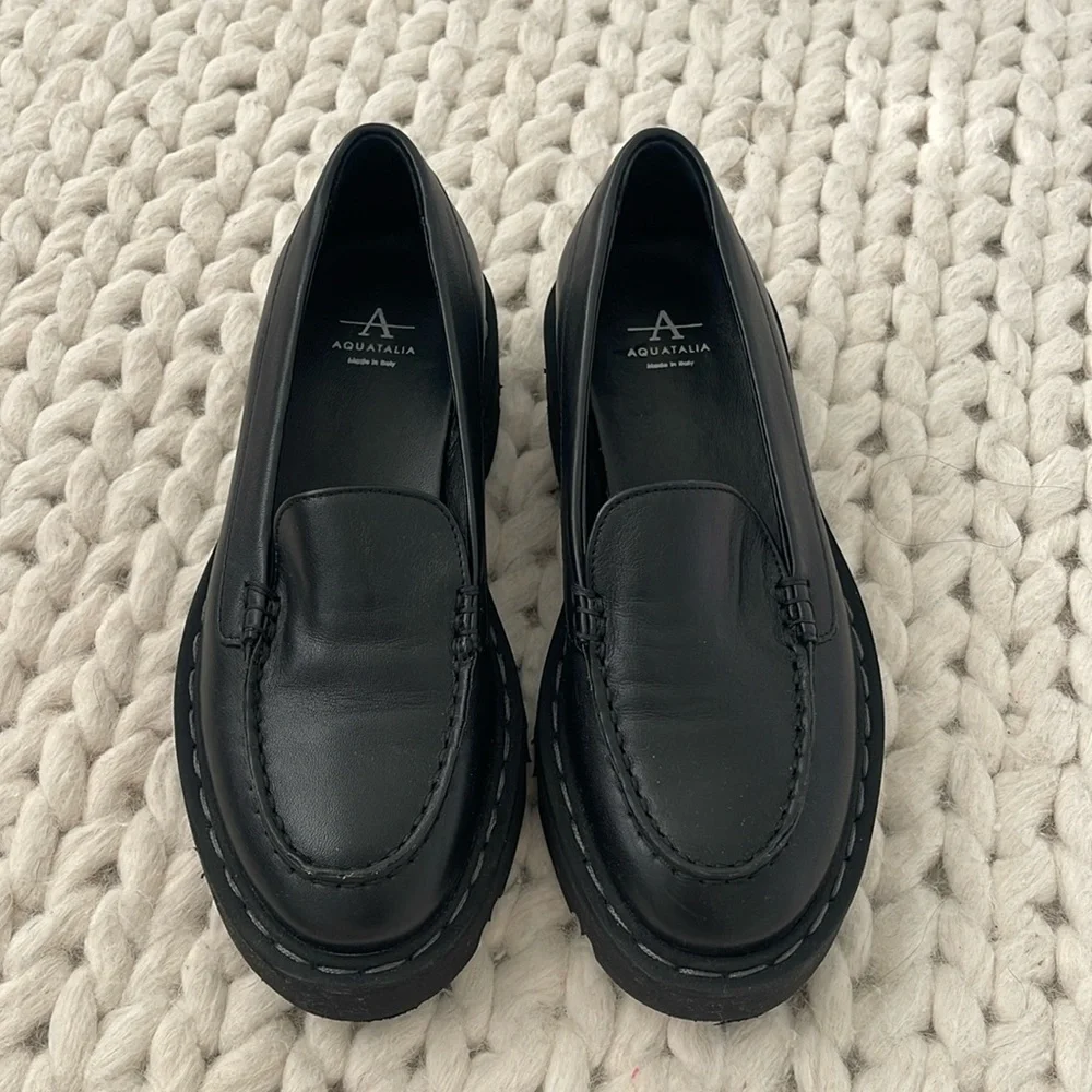 AQUATALIA HAYLEY WATER RESISTANT PLATFORM LOAFERS SIZE 6 - Picture 2 of 5